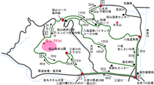 桜山ハイキングコースマップ