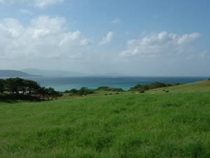 写真：石垣島全体を北端の岬から見渡した様子