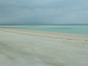 写真：コンドイ岬の海水浴場に広がる砂浜の様子