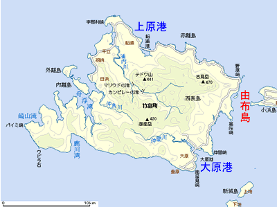 西表島の地図